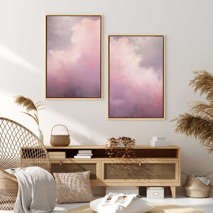 Pastel Skyline Set of 2 Print on Canvas