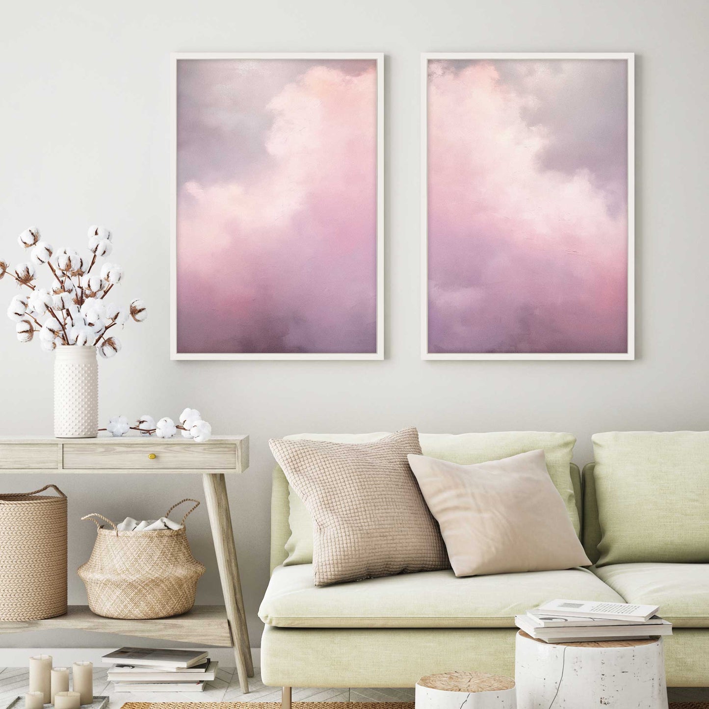 Pastel Skyline Set of 2 Print on Archival Matte Paper