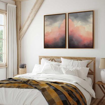 Rosy Twilight Set of 2 Print on Canvas