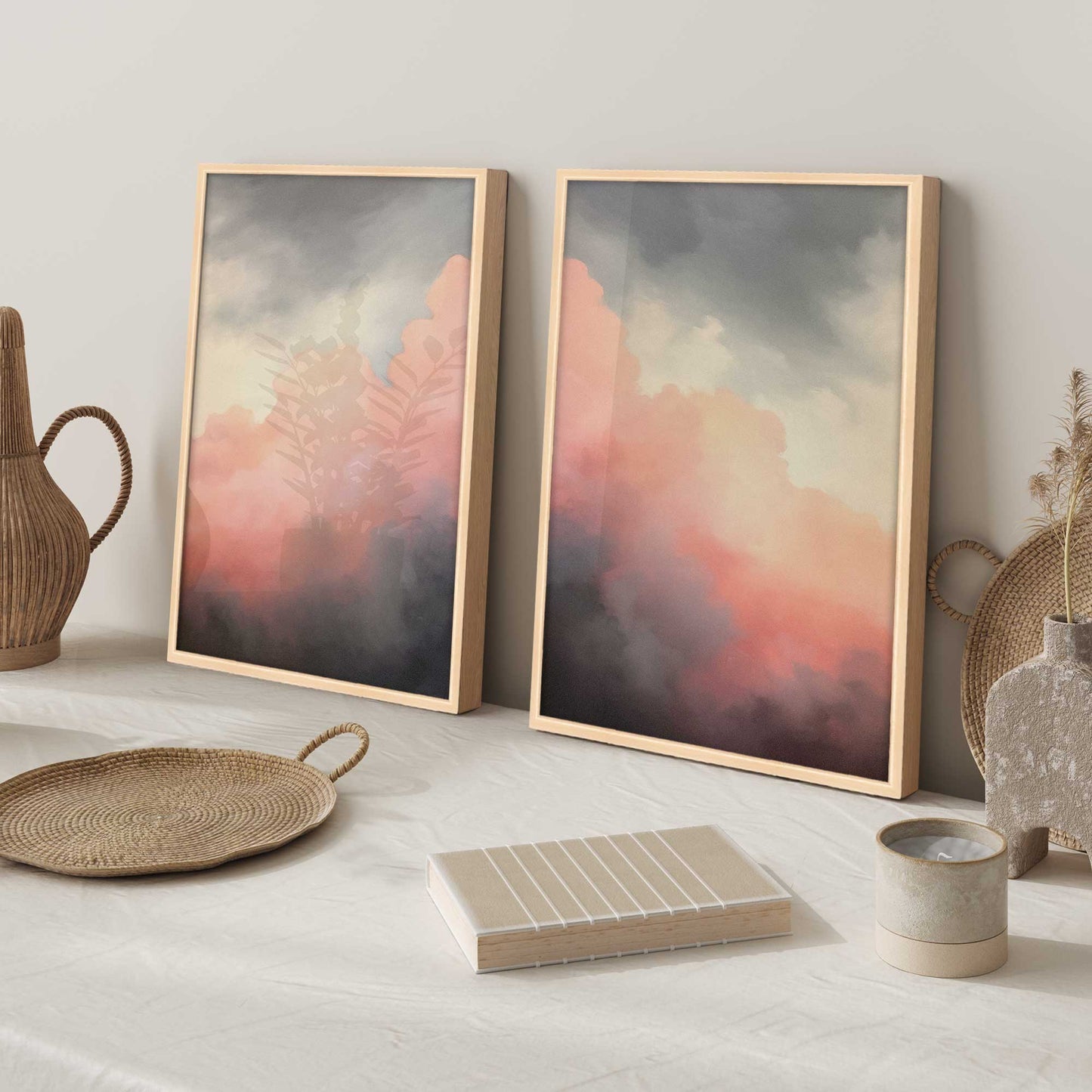 Rosy Twilight Set of 2 Print on Archival Matte Paper
