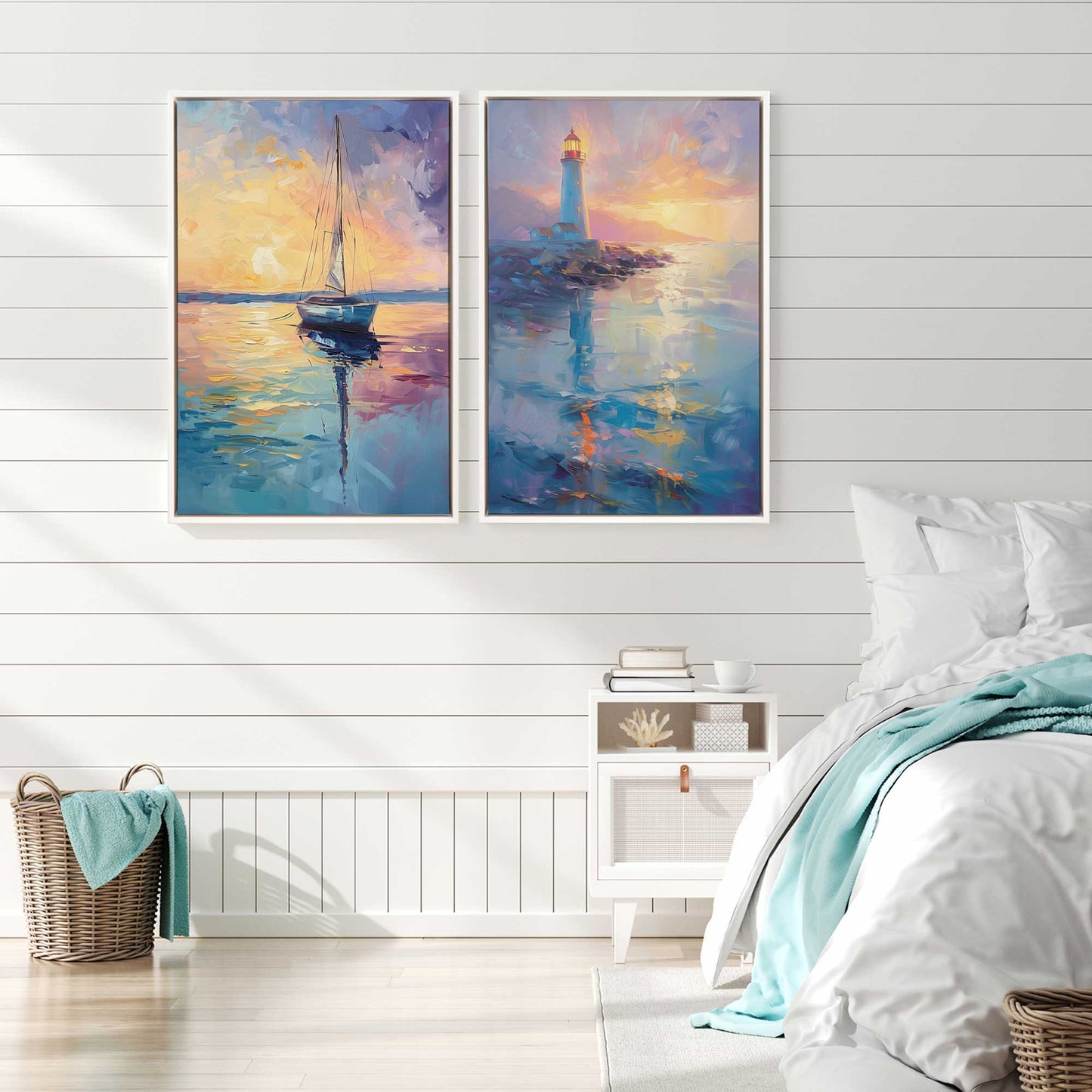 Sunset Sail Set of 2 Print on Canvas