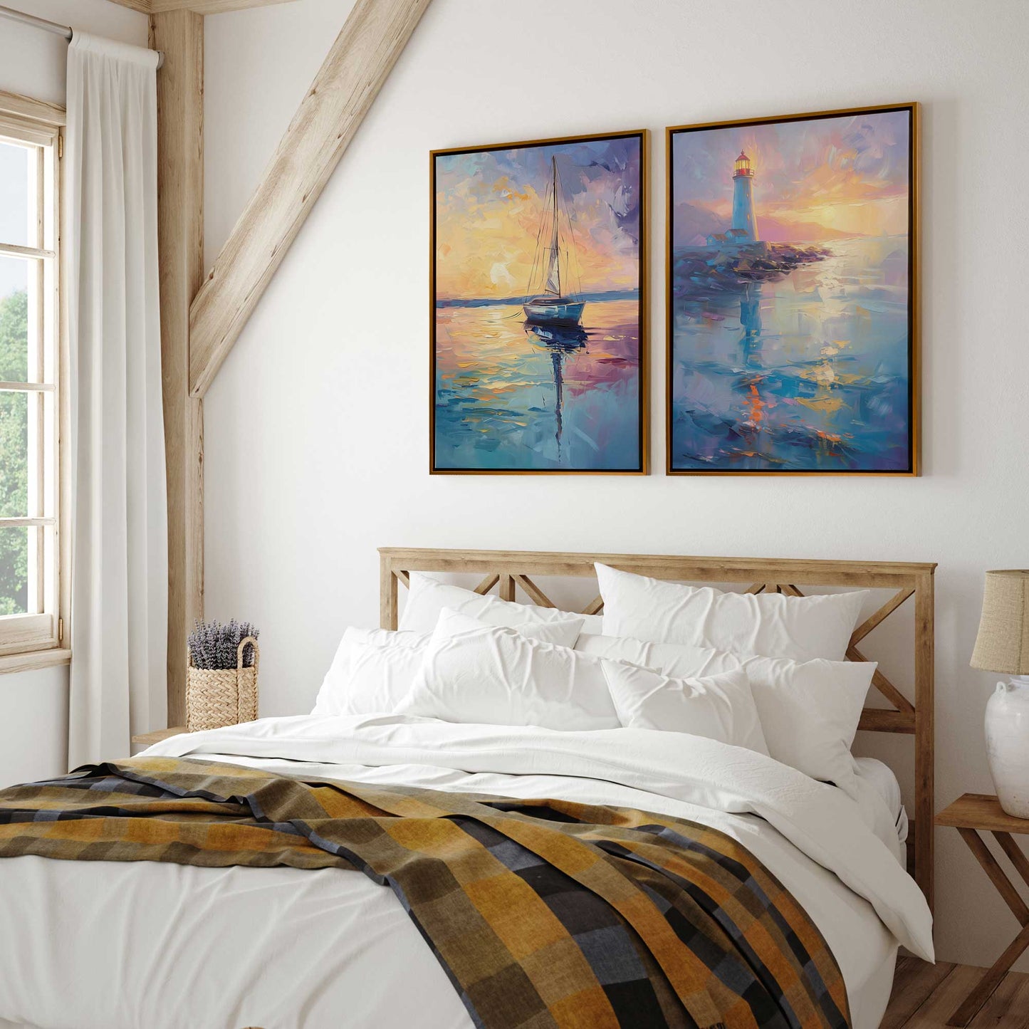 Sunset Sail Set of 2 Print on Canvas