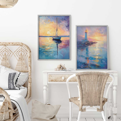 Sunset Sail Set of 2 Print on Archival Matte Paper