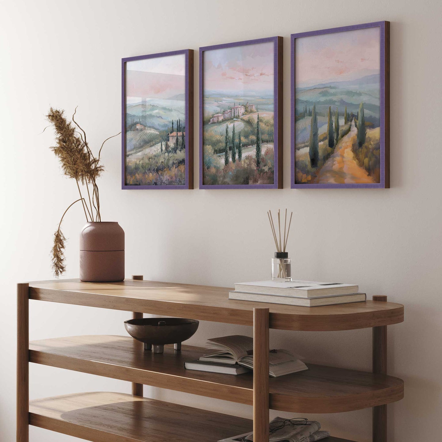 Dusk's Glow in Tuscany Set of 3 Print on Archival Matte Paper