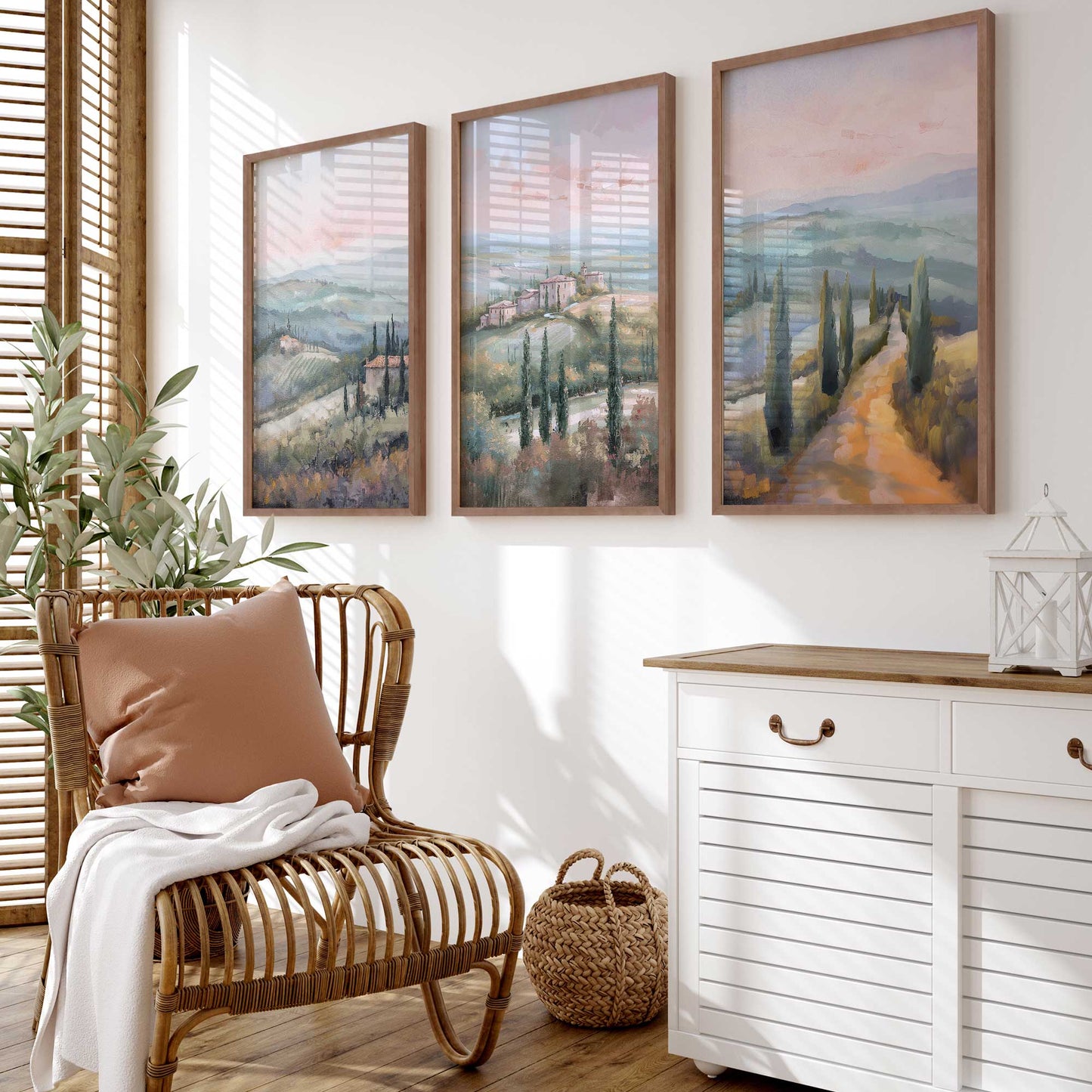 Dusk's Glow in Tuscany Set of 3 Print on Archival Matte Paper