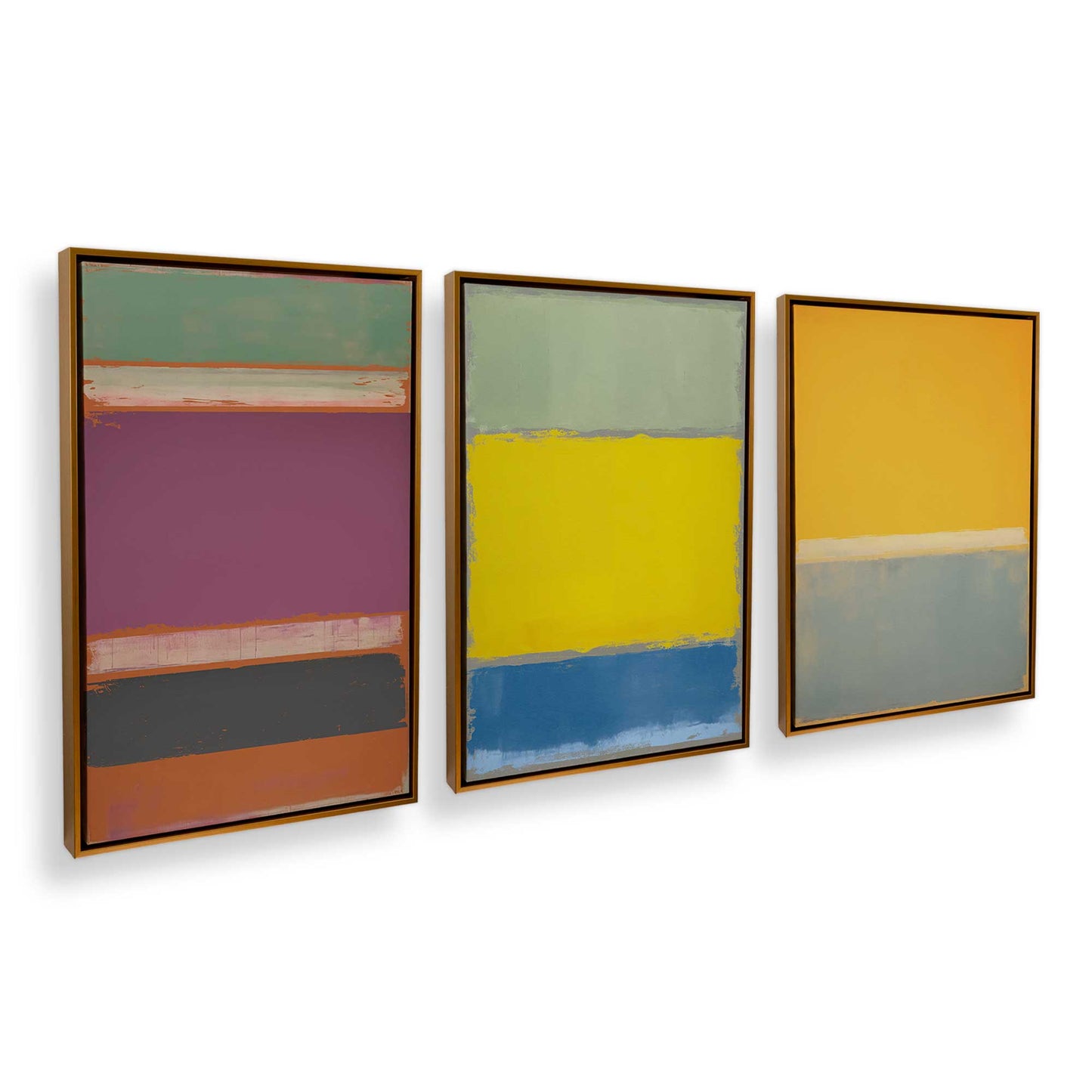 [Color:Polished Gold] Picture of art in a Polished Gold frame at an angle