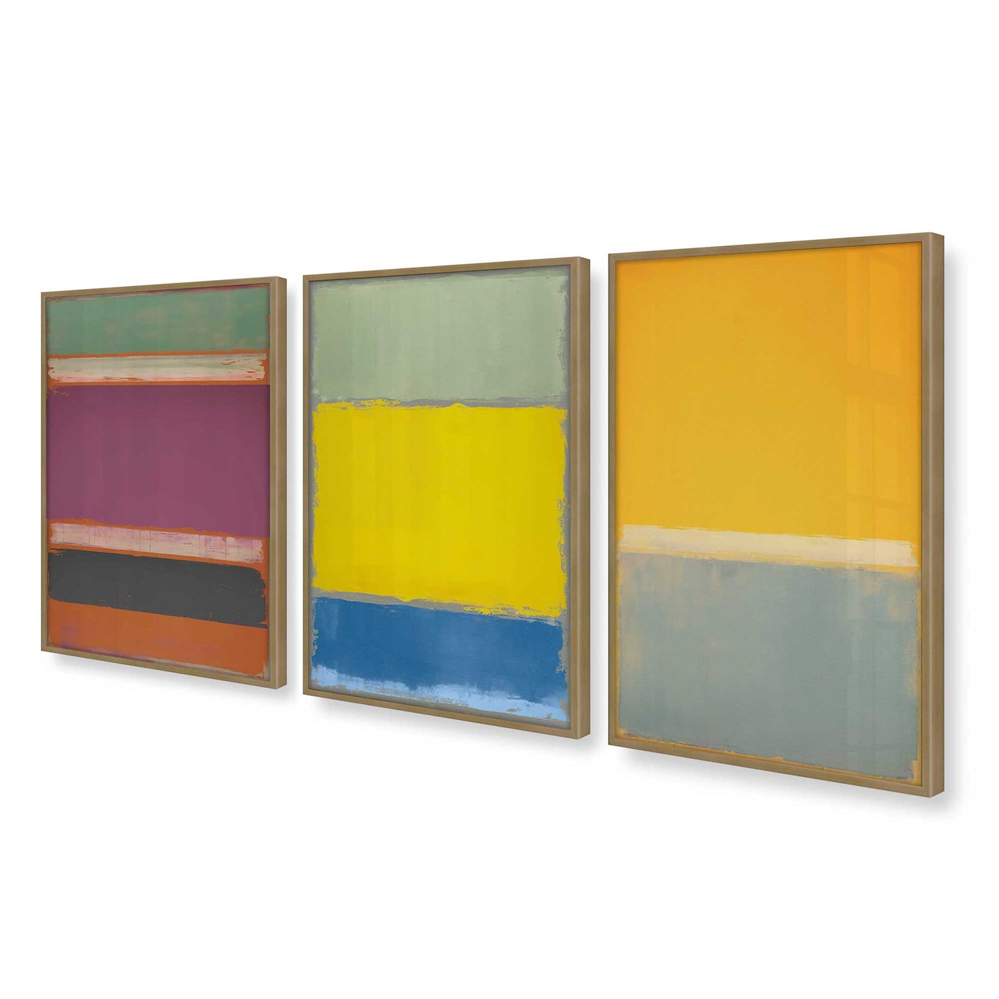 [Color:Brushed Gold] Picture of art in a Brushed Gold frame at an angle