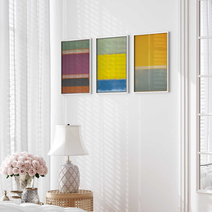 Sunfield Glow Triptych Set of 3 Print on Archival Matte Paper