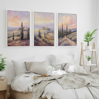 Tuscan Sunrise Splendor Set of 3 Print on Canvas