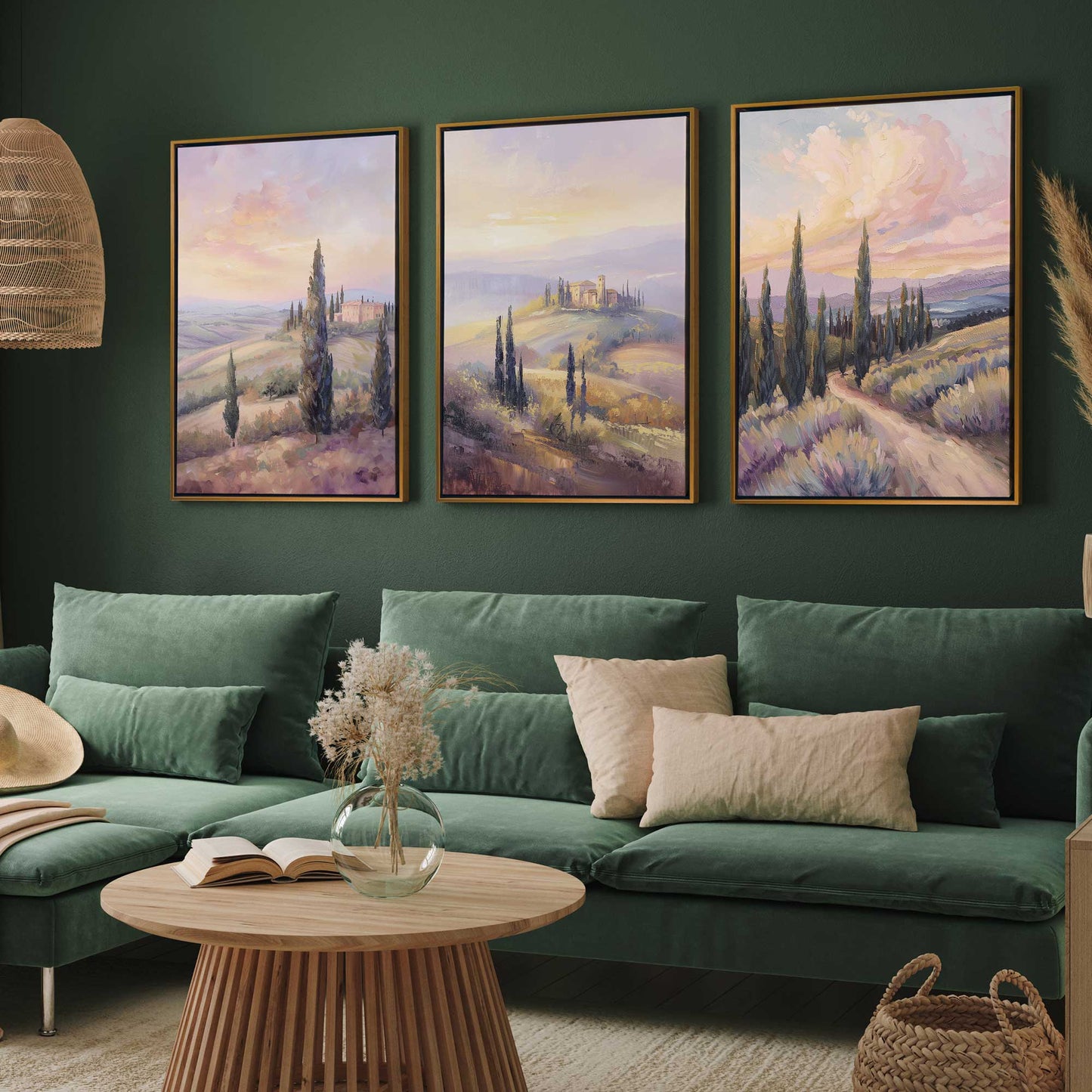 Tuscan Sunrise Splendor Set of 3 Print on Canvas