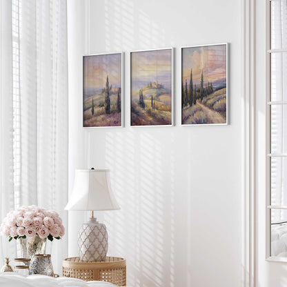 Tuscan Sunrise Splendor Set of 3 Print on Archival Matte Paper