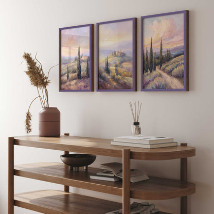 Tuscan Sunrise Splendor Set of 3 Print on Archival Matte Paper