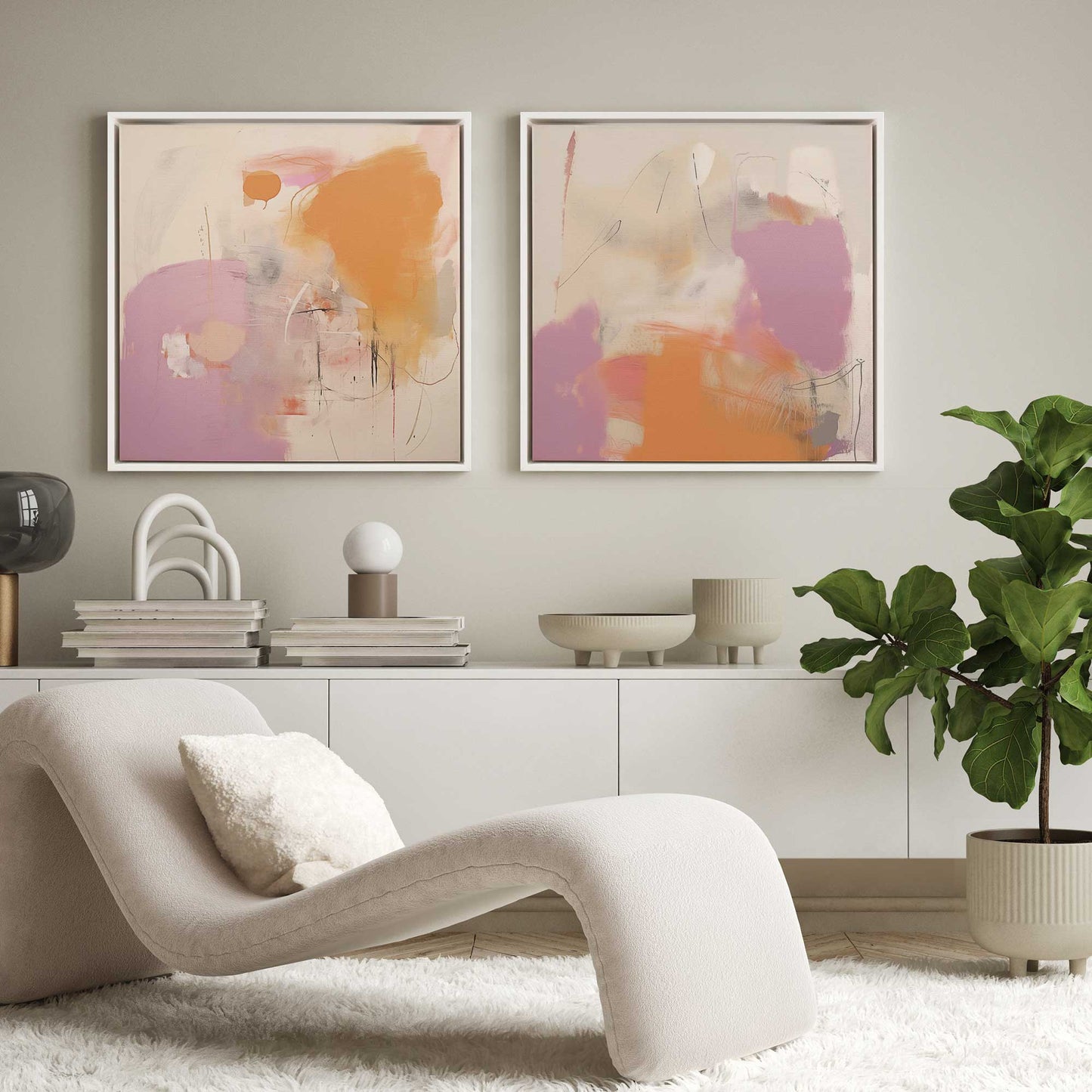 Cotton Candy Delight Set of 2 Print on Canvas