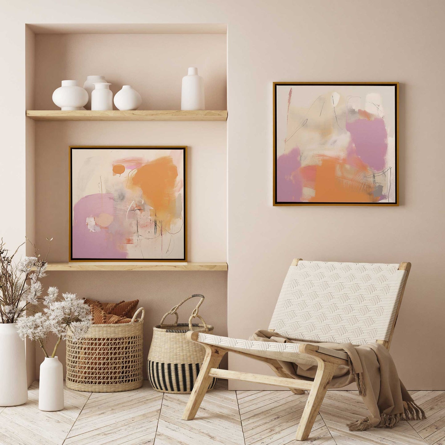 Cotton Candy Delight Set of 2 Print on Canvas