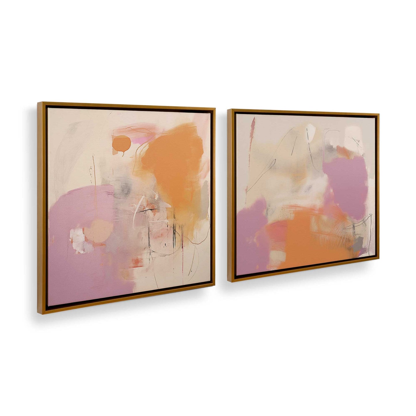 [Color:Polished Gold] Picture of art in a Polished Gold frame at an angle