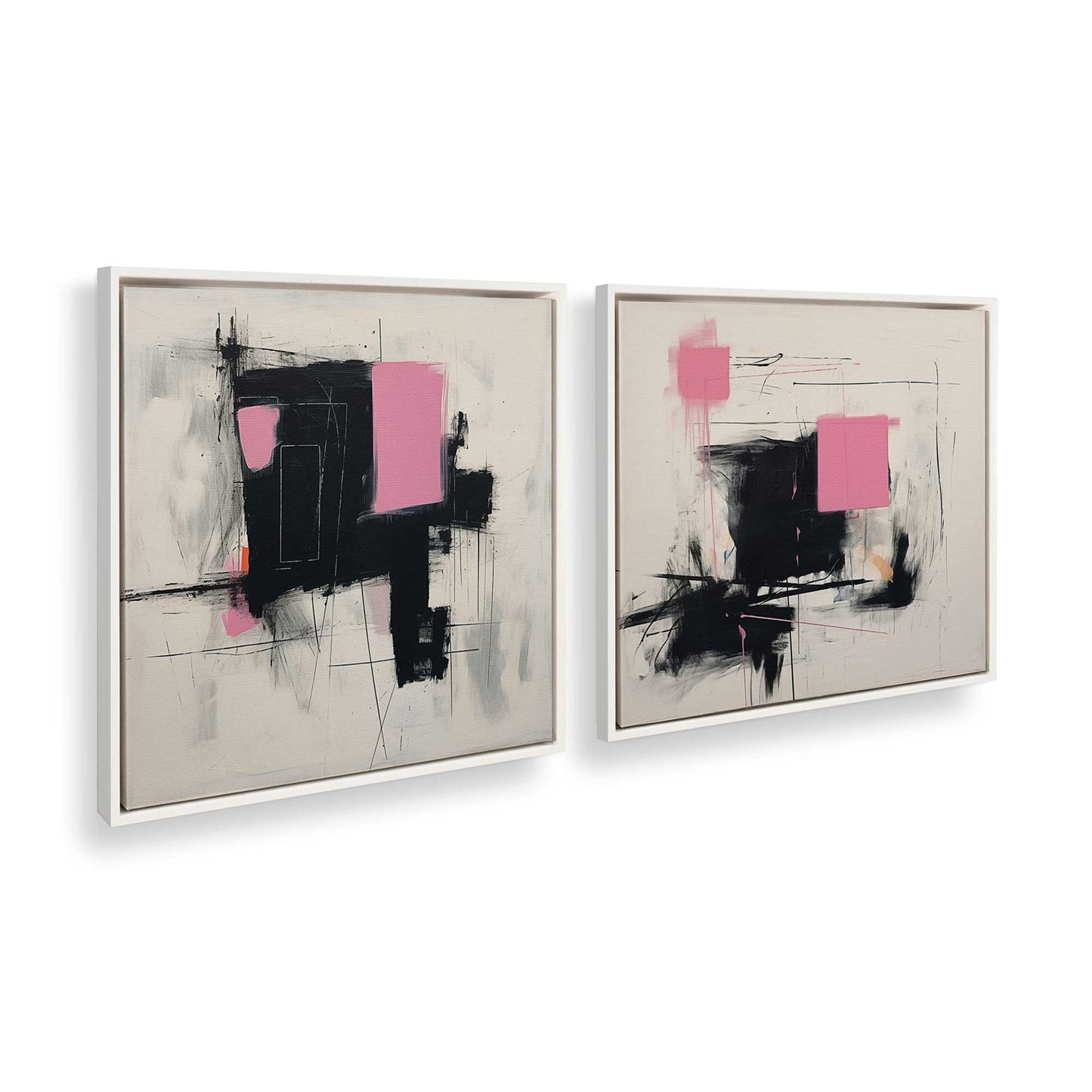 [Color:Opaque White] Picture of art in a White frame at an angle