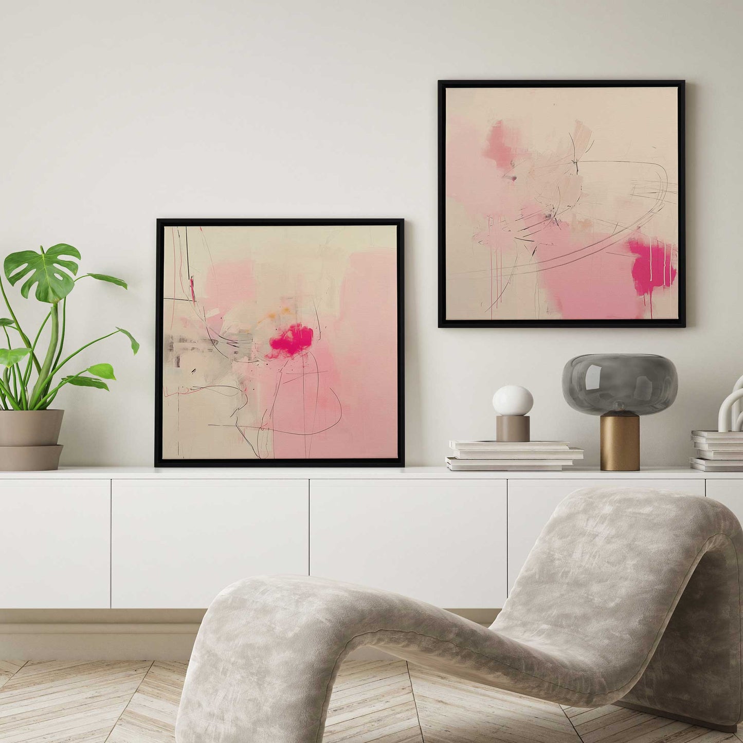 Whispers of Pink Sands Set of 2 Print on Canvas