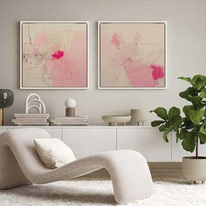 Whispers of Pink Sands Set of 2 Print on Canvas