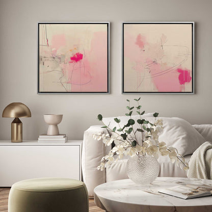 Whispers of Pink Sands Set of 2 Print on Canvas
