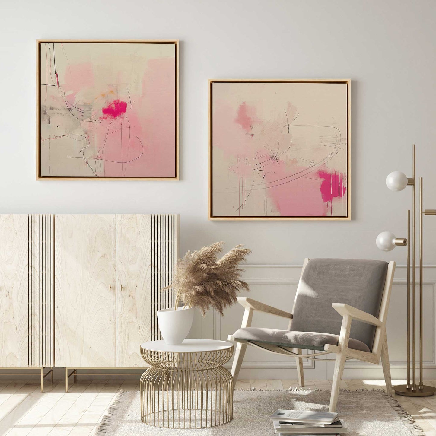 Whispers of Pink Sands Set of 2 Print on Canvas