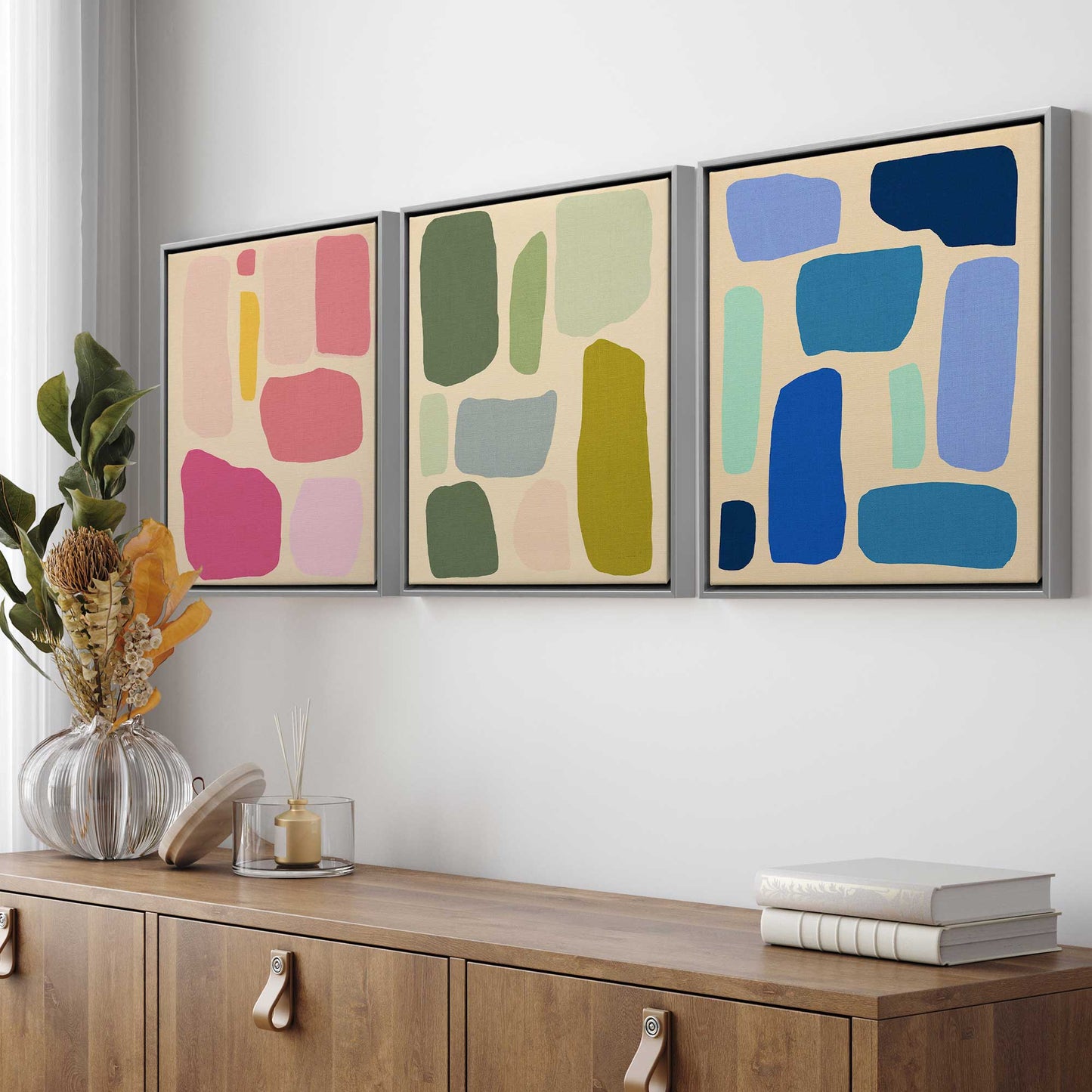 Chromatic Rhythms Set of 3 Print on Canvas