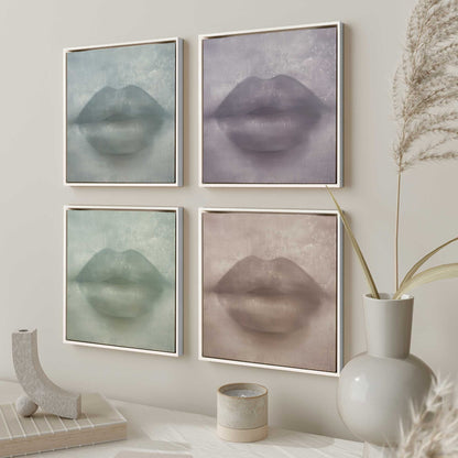 Whispered Kiss Quadrant Set of 4 Print on Canvas