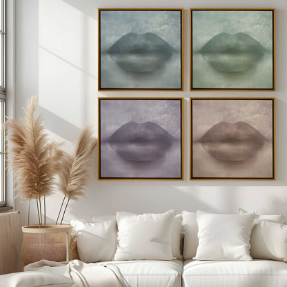 Whispered Kiss Quadrant Set of 4 Print on Canvas