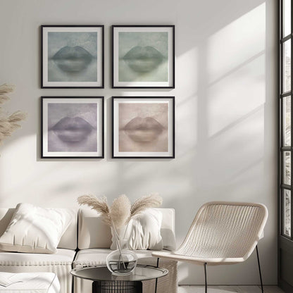 Whispered Kiss Quadrant Set of 4 Print on Archival Matte Paper