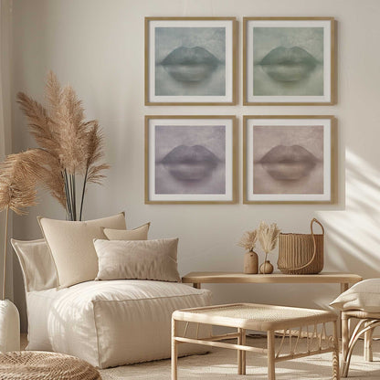 Whispered Kiss Quadrant Set of 4 Print on Archival Matte Paper