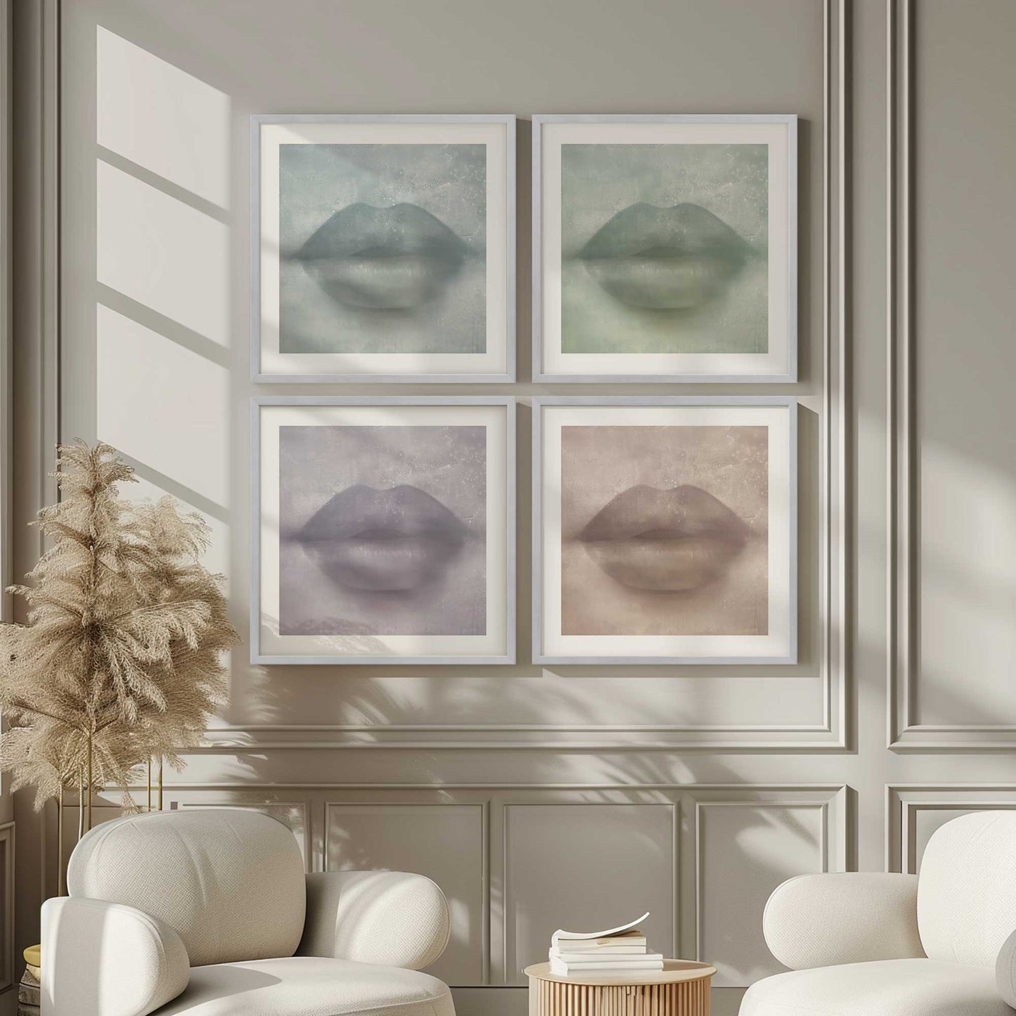 Whispered Kiss Quadrant Set of 4 Print on Archival Matte Paper