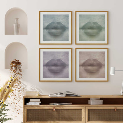 Whispered Kiss Quadrant Set of 4 Print on Archival Matte Paper