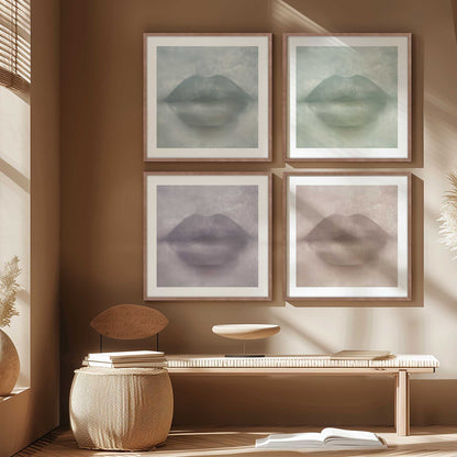 Whispered Kiss Quadrant Set of 4 Print on Archival Matte Paper