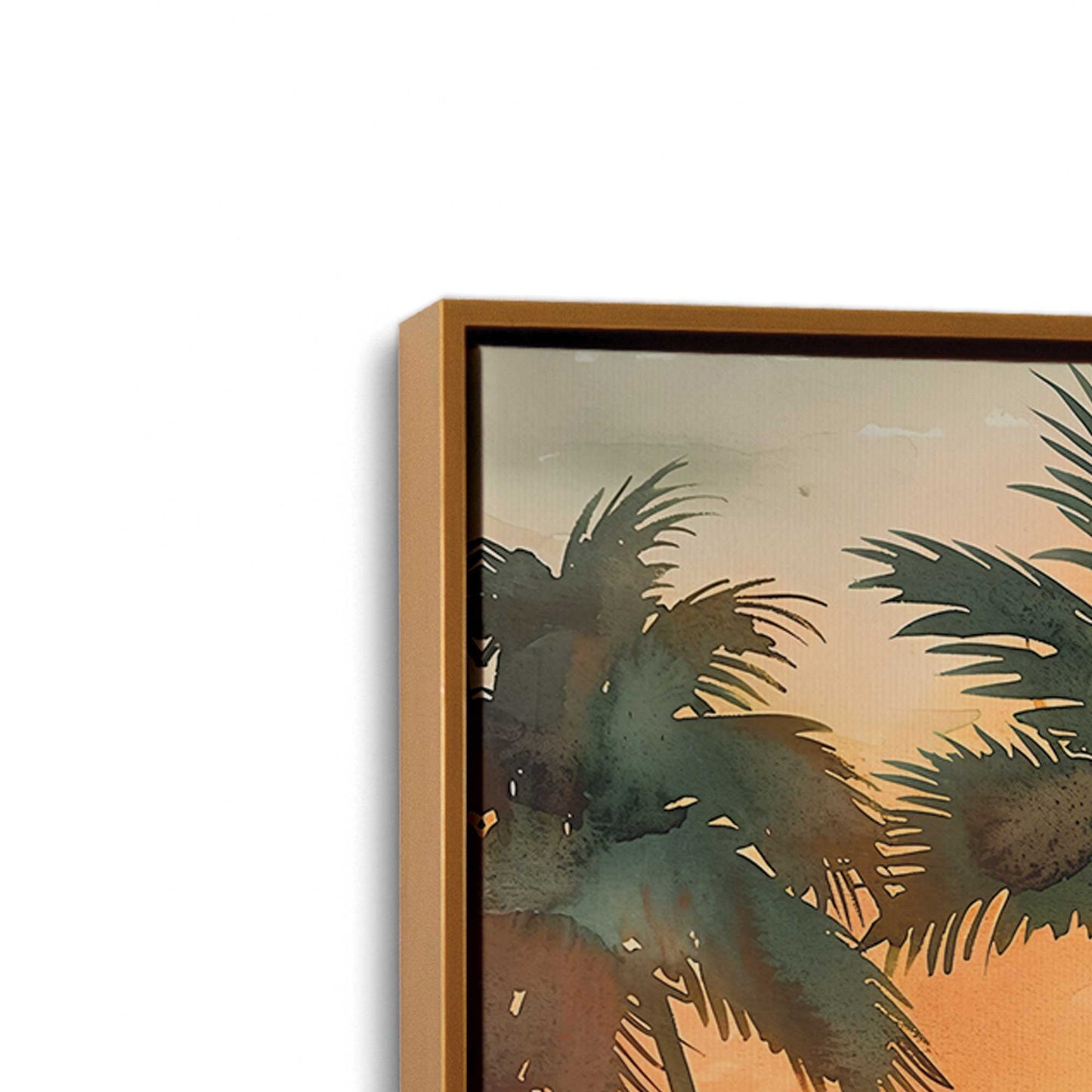 [Color:Polished Gold], Picture of art in a Polished Gold frame at an angle