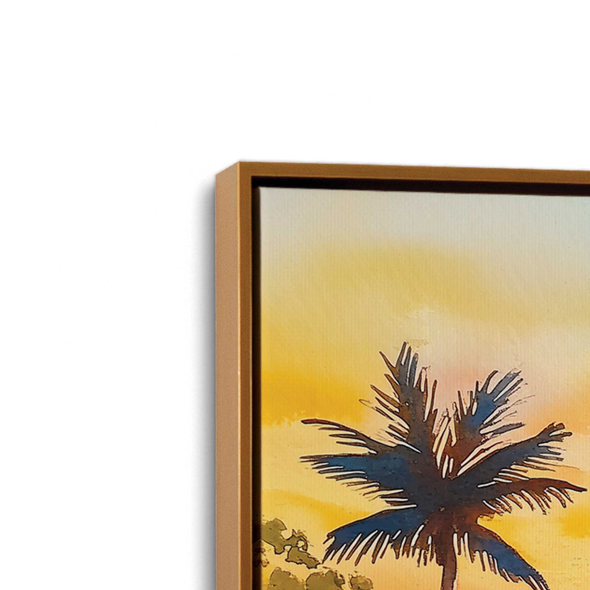 [Color:Polished Gold], Picture of art in a Polished Gold frame at an angle