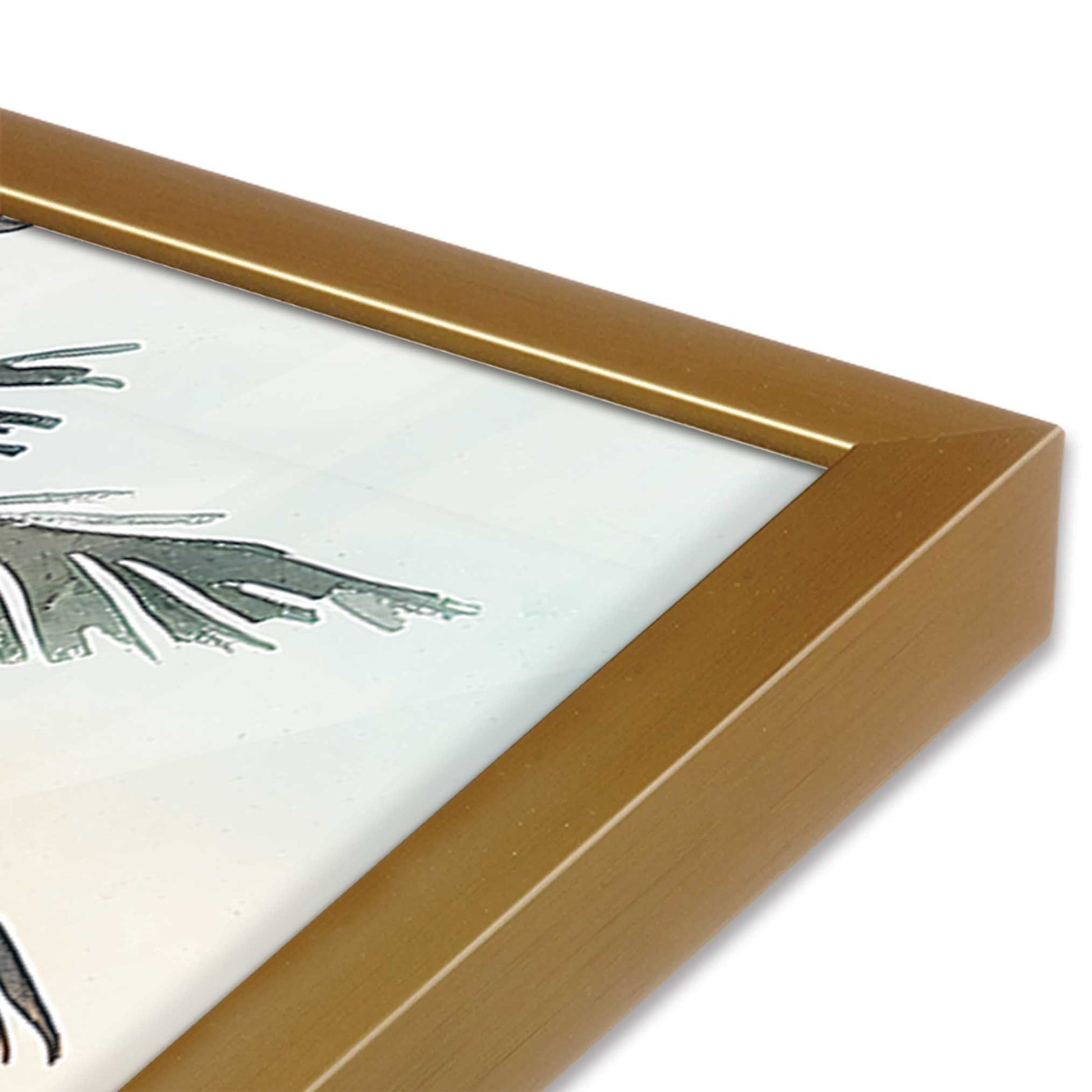 [Color:Polished Gold], Picture of art in a Polished Gold frame at an angle