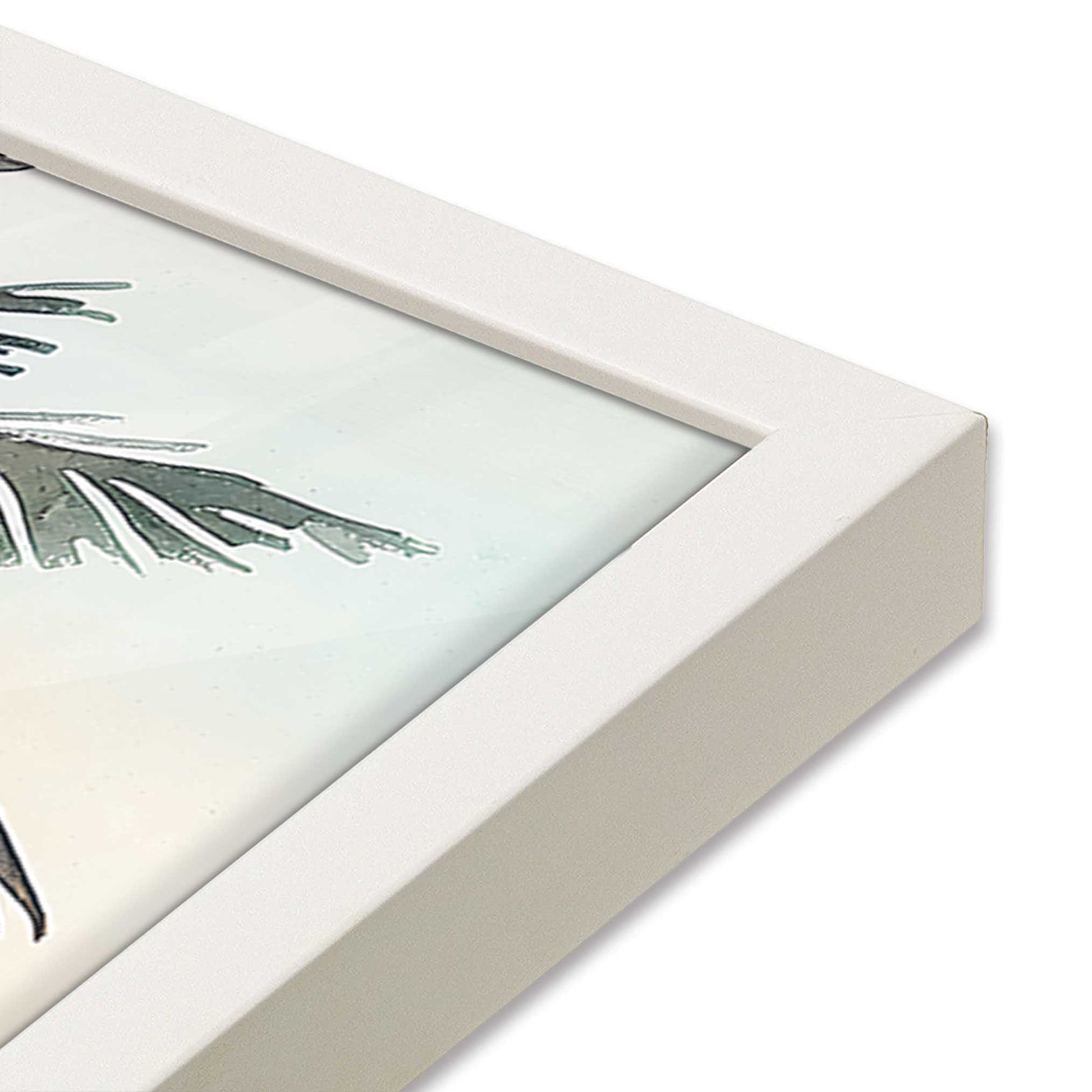 [Color:Opaque White], Picture of art in a Opaque White frame at an angle