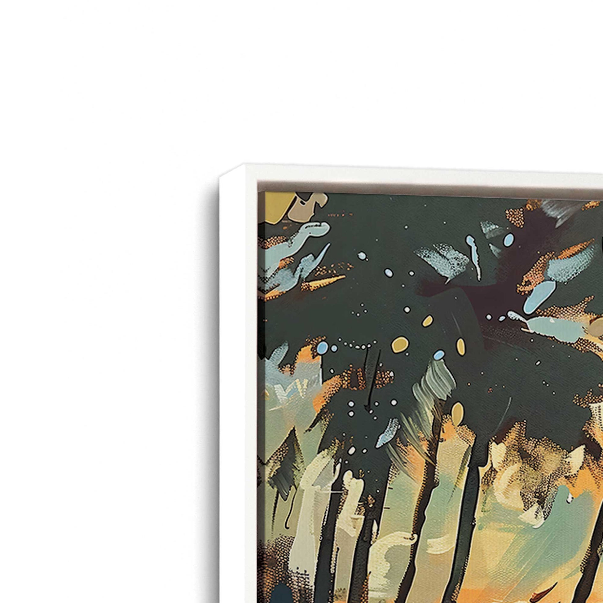 [Color:Opaque White], Picture of art in a White frame at an angle