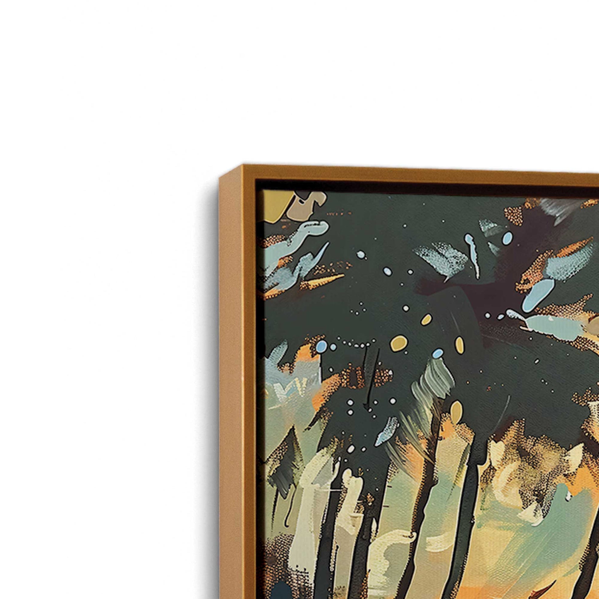 [Color:Polished Gold], Picture of art in a Polished Gold frame at an angle
