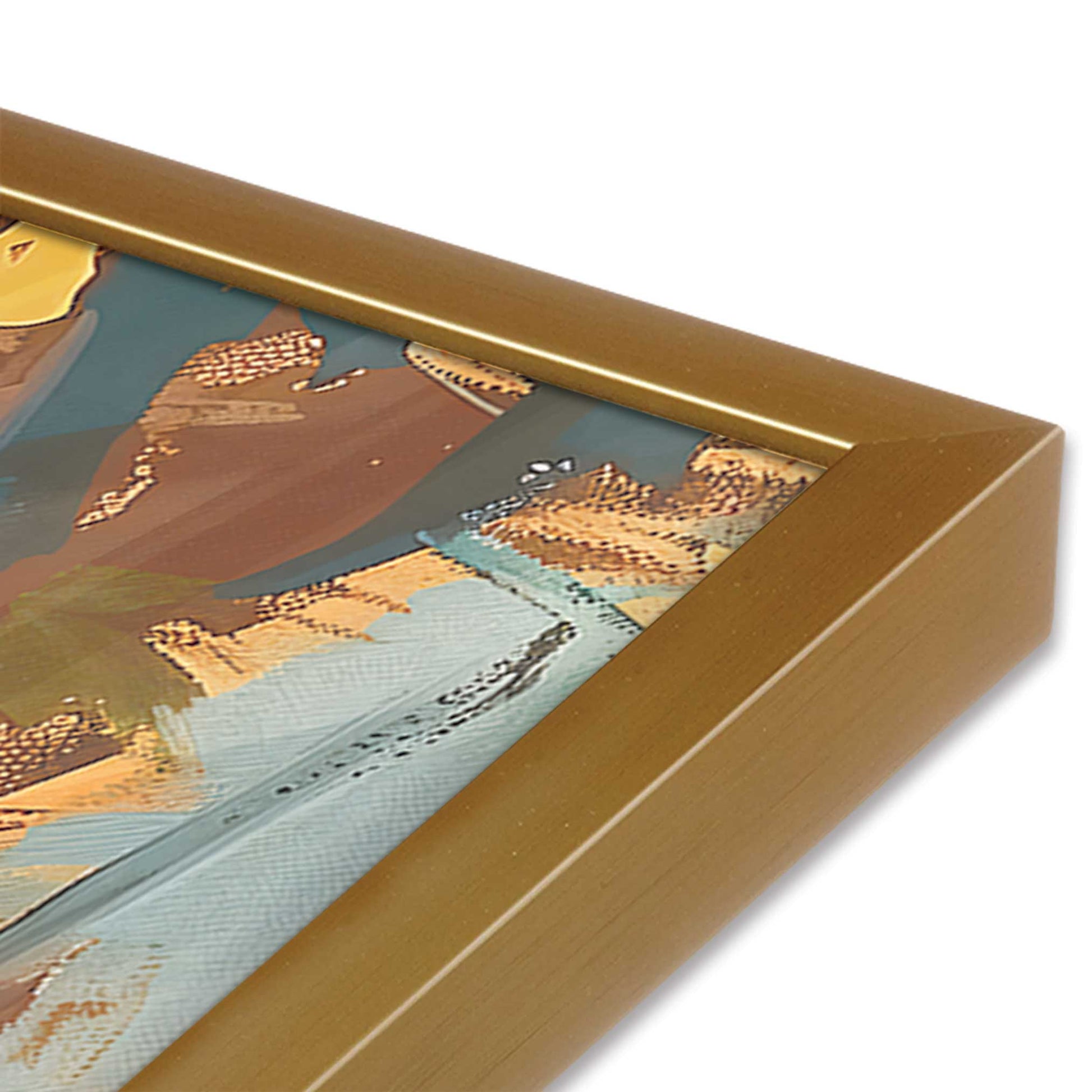 [Color:Polished Gold], Picture of art in a Polished Gold frame at an angle