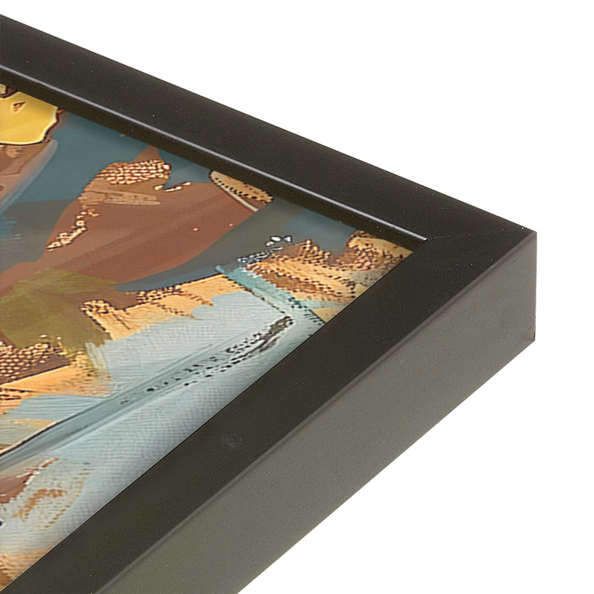 [Color:Satin Black], Picture of art in a Satin Black frame at an angle