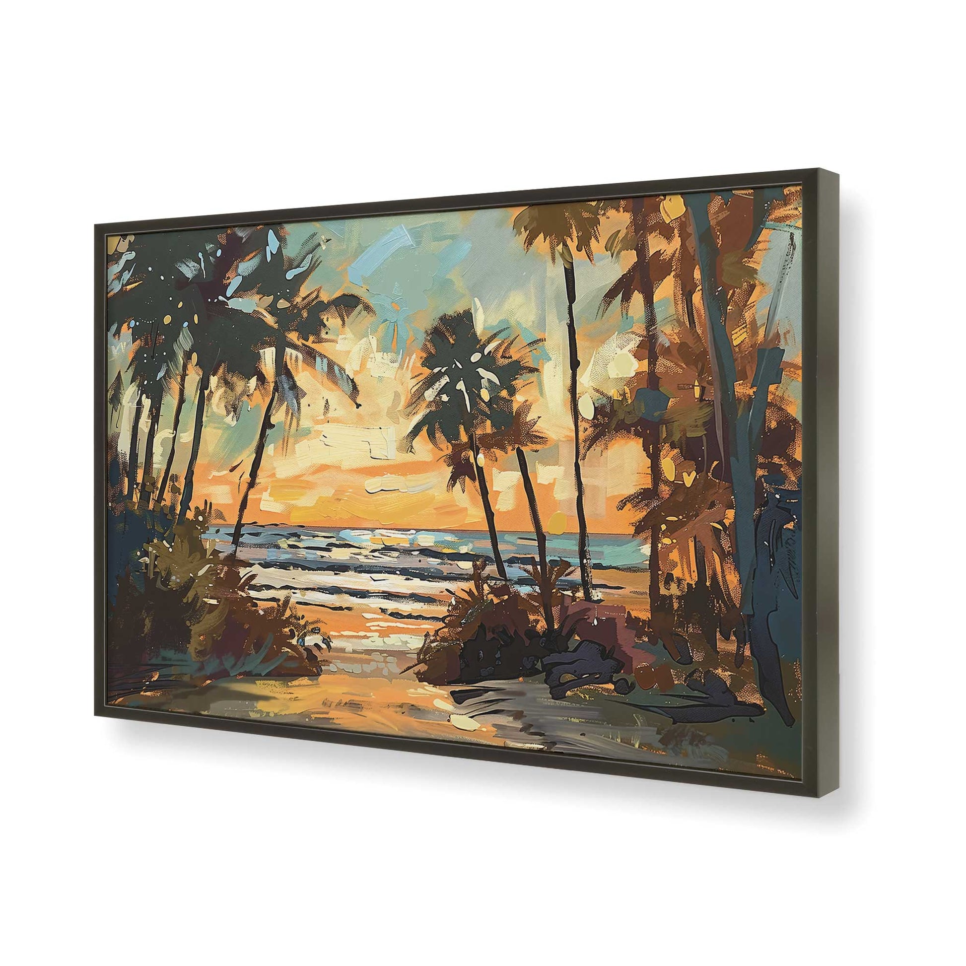 [Color:Satin Black], Picture of art in a Satin Black frame of the corner