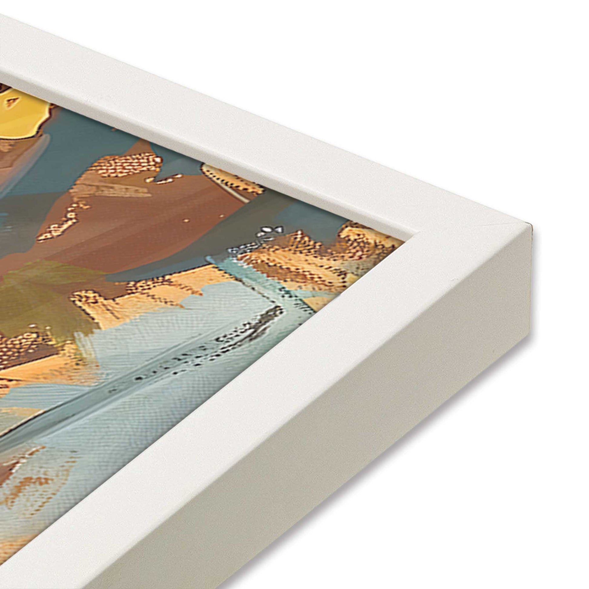 [Color:Opaque White], Picture of art in a Opaque White frame at an angle