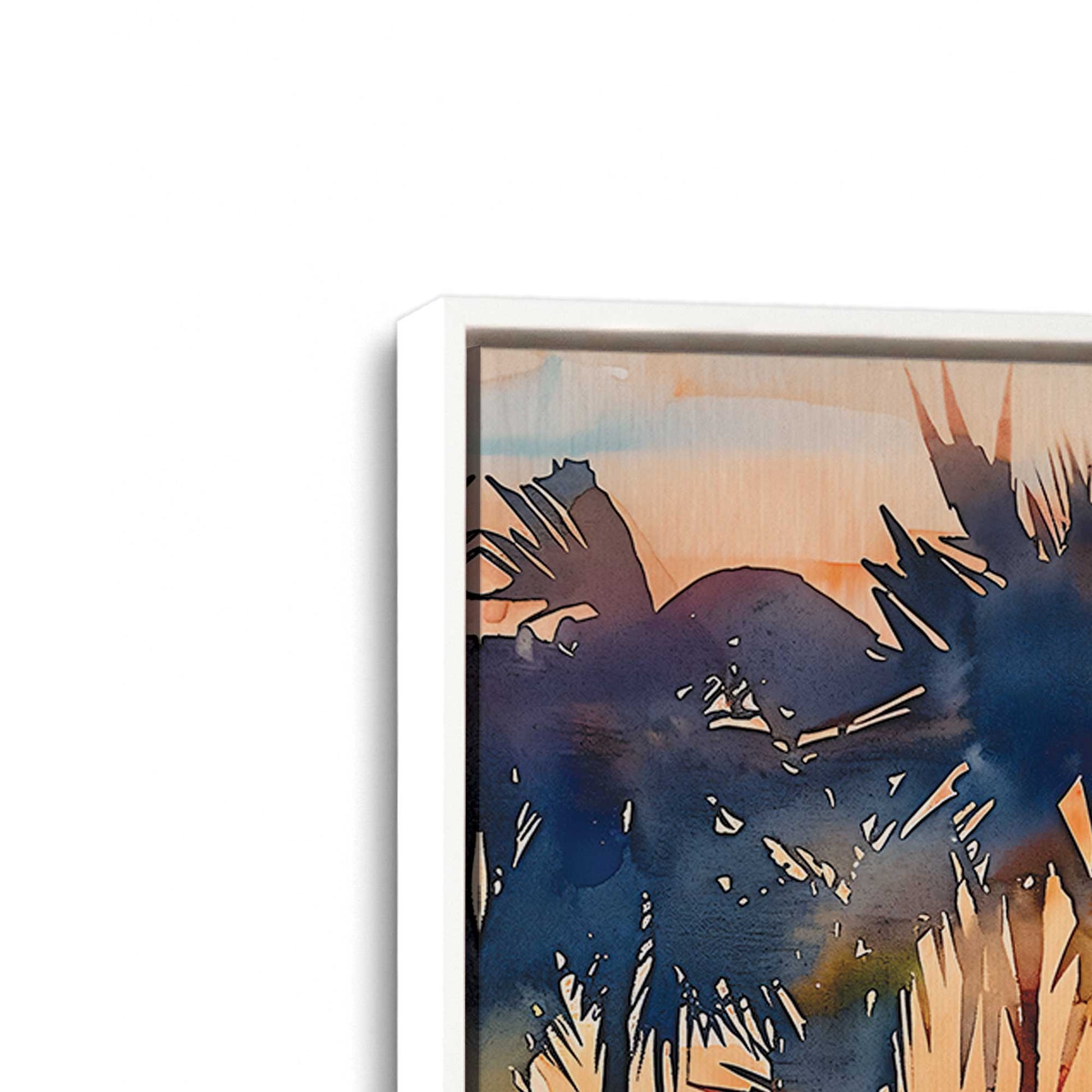 [Color:Opaque White], Picture of art in a White frame at an angle