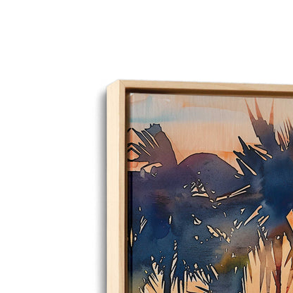 [Color:American Maple], Picture of art in a American Maple frame at an angle
