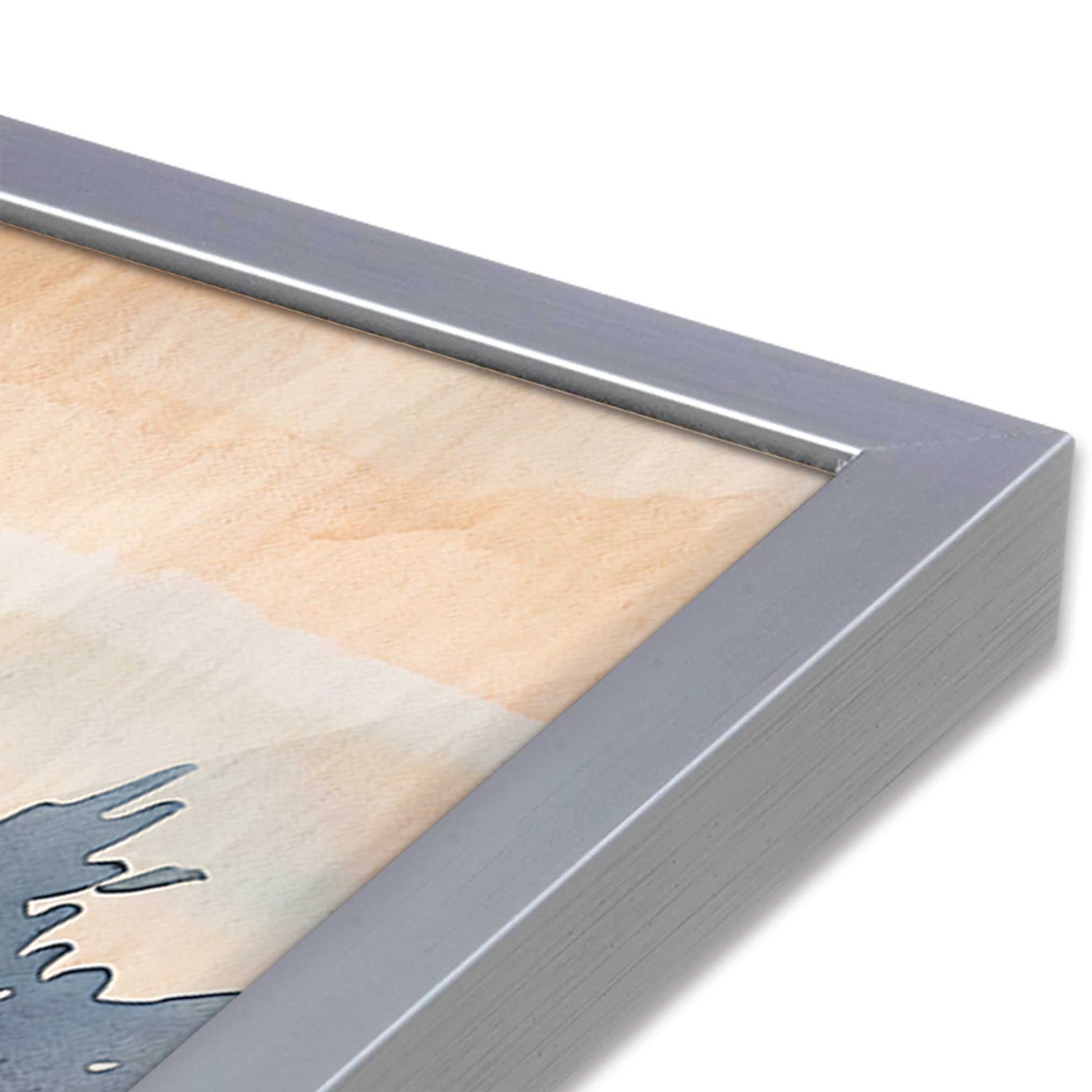 [Color:Polished Chrome], Picture of art in a Polished Chrome frame at an angle