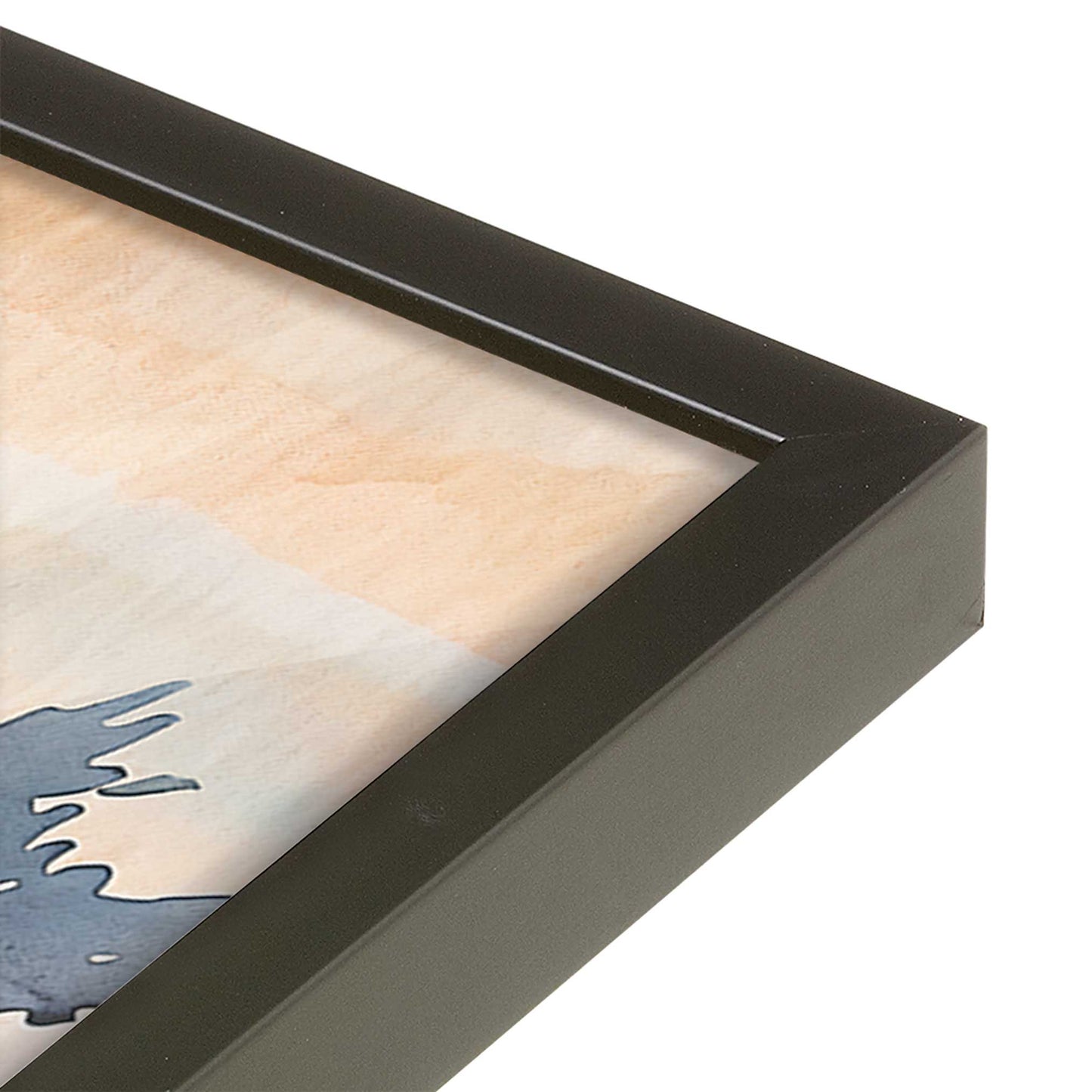 [Color:Satin Black], Picture of art in a Satin Black frame at an angle