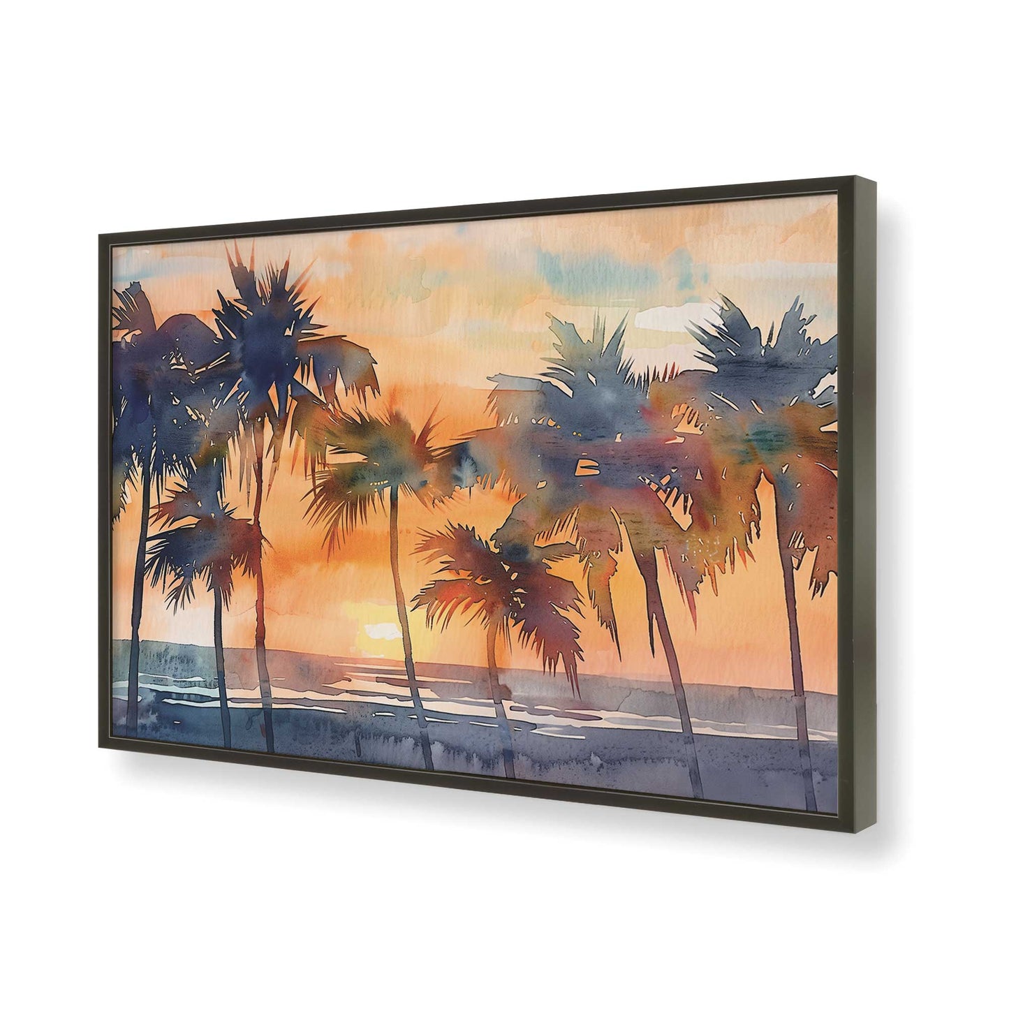 [Color:Satin Black], Picture of art in a Satin Black frame of the corner
