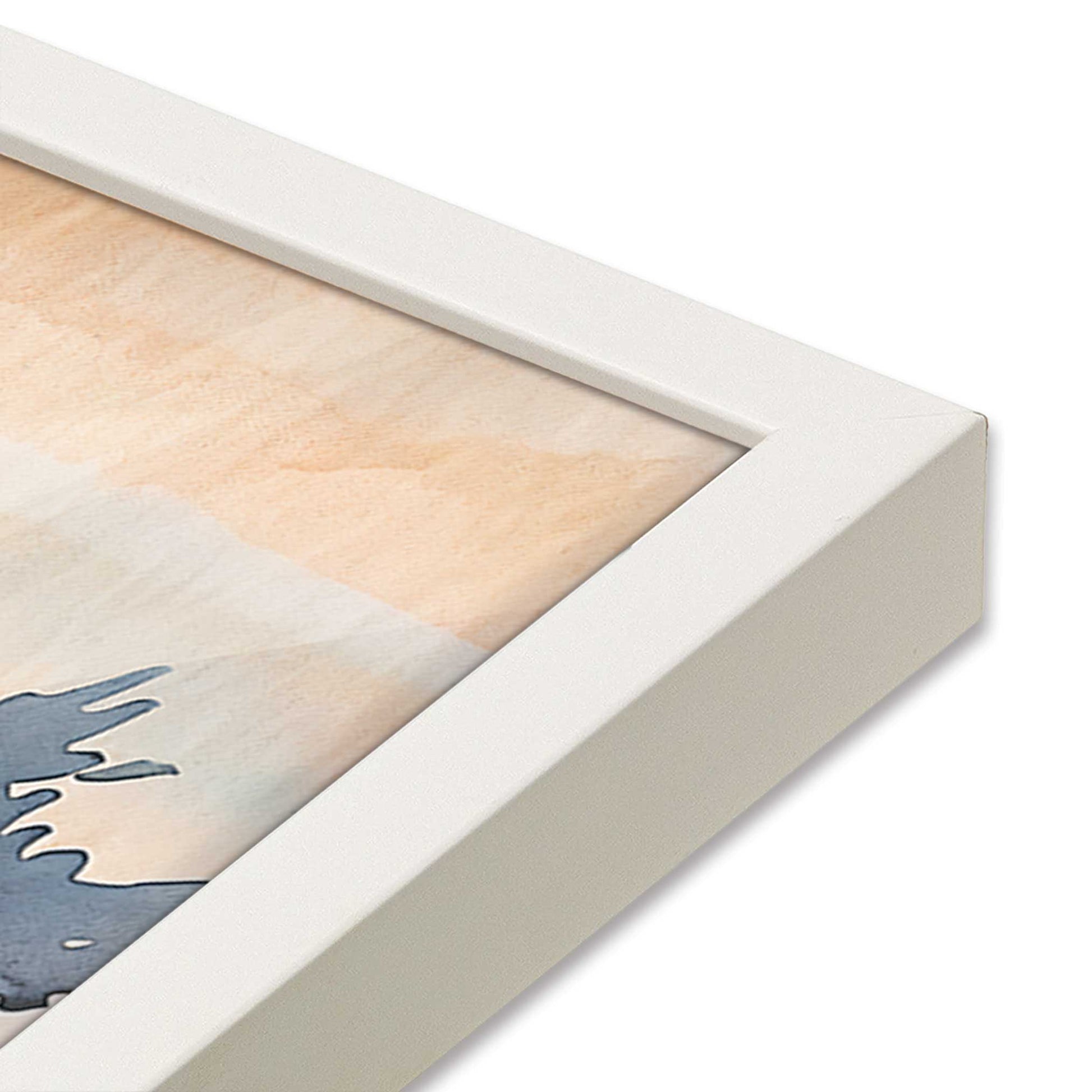 [Color:Opaque White], Picture of art in a Opaque White frame at an angle
