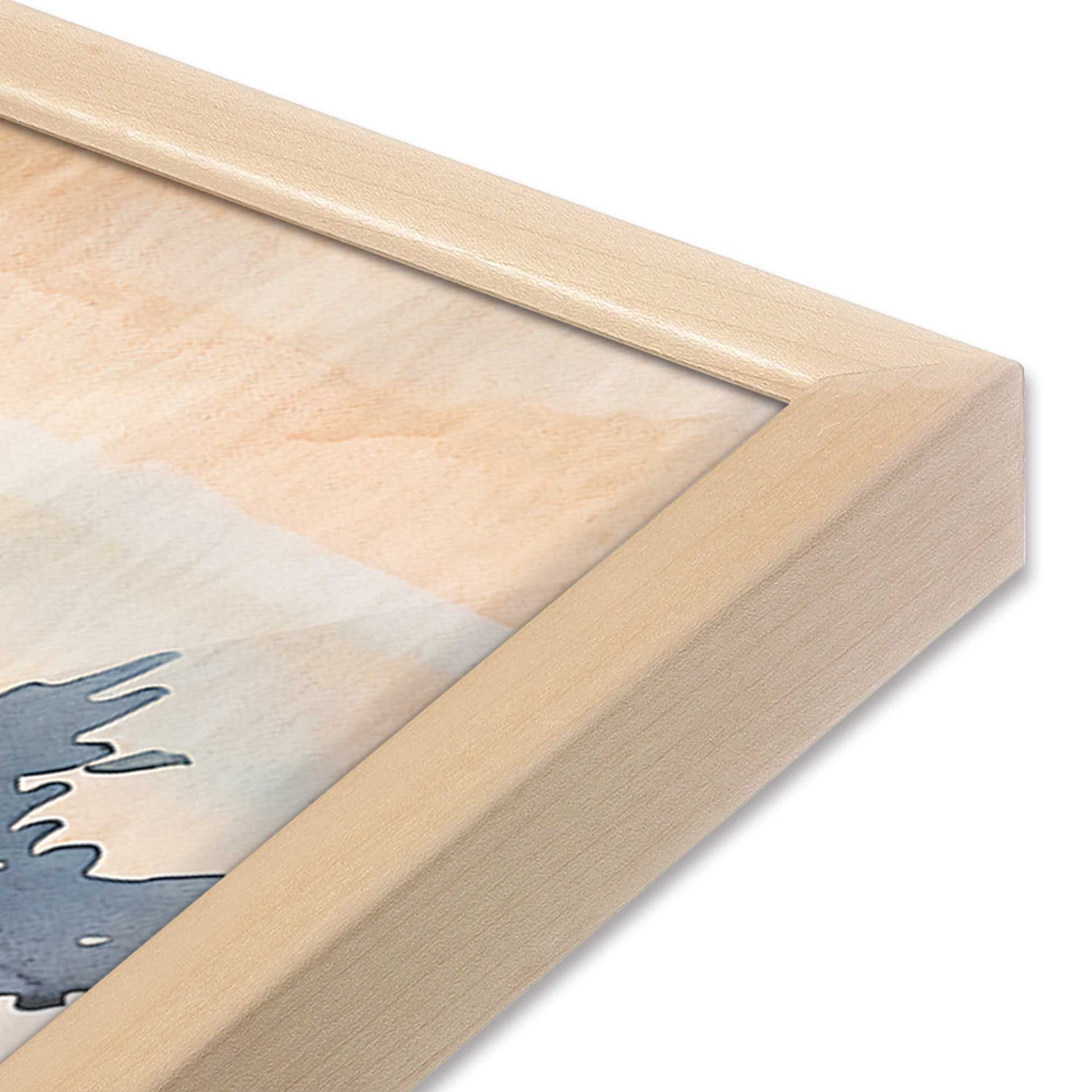 [Color:Raw Maple], Picture of art in a Raw Maple frame at an angle