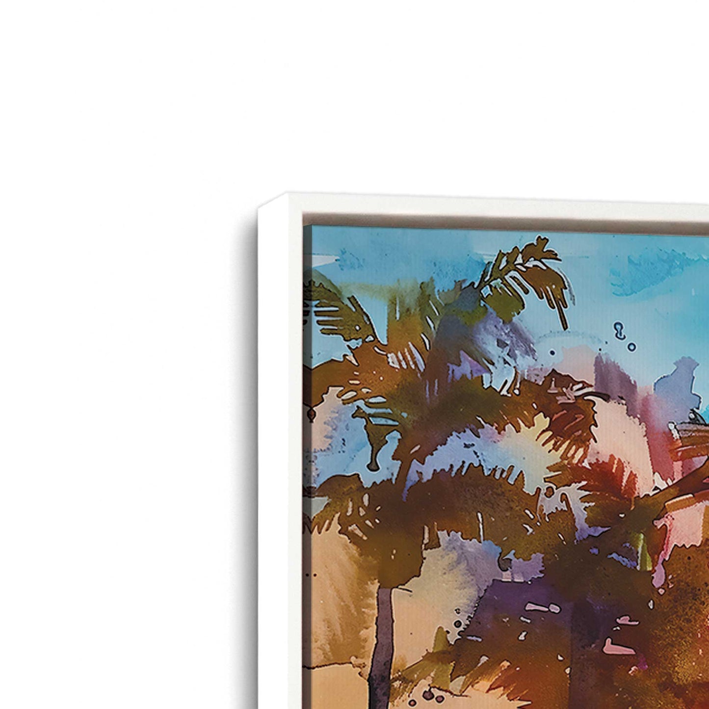 [Color:Opaque White], Picture of art in a White frame at an angle